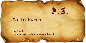 Matin Barna névjegykártya